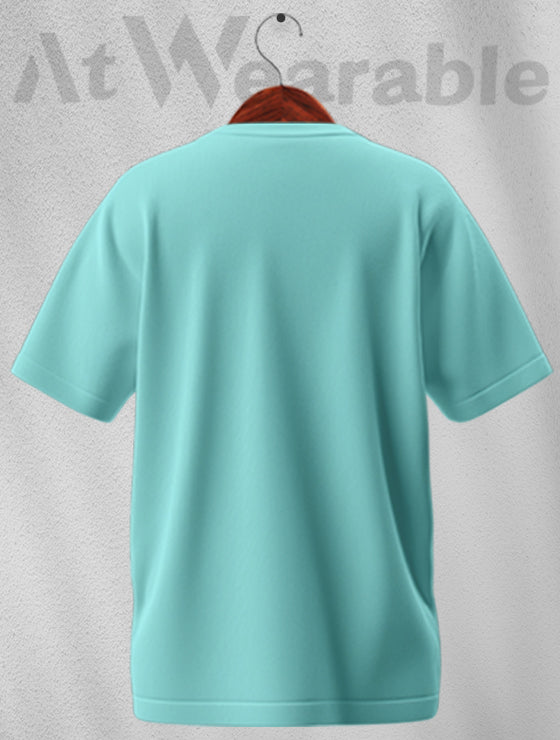 Bubblegum Blue Unisex Oversized Solid T-shirt