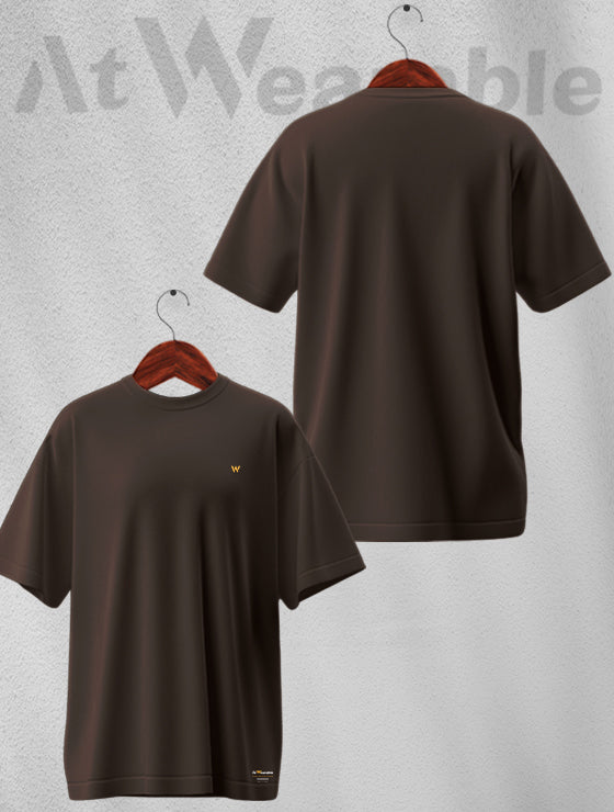 Coffee Unisex Oversized Solid T-shirt
