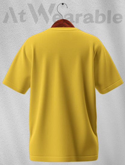 Yellow Unisex Oversized Solid T-shirt