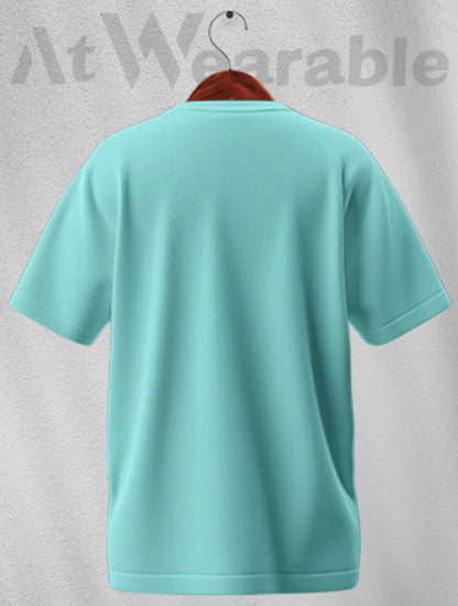 Bubblegum Blue Unisex Oversized Solid T-shirt