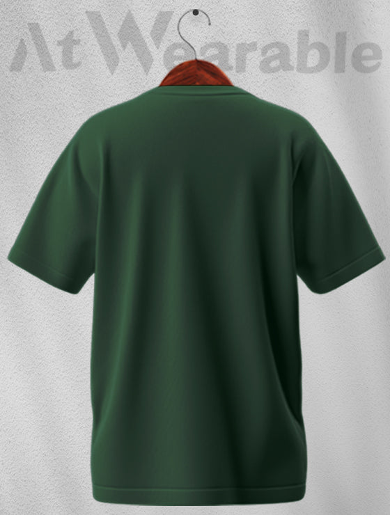 Bottle Green Unisex Oversized Solid T-shirt