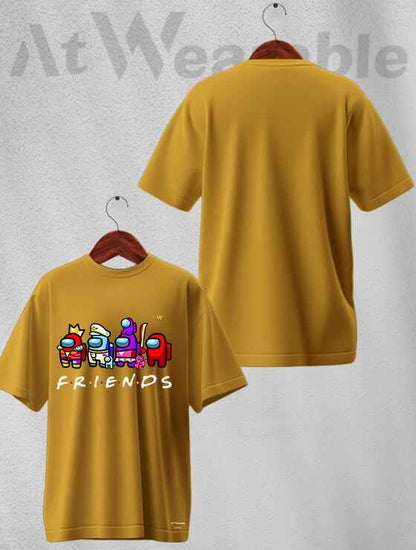 Friends Anime Graphic Printed Unisex Oversized T-shirt