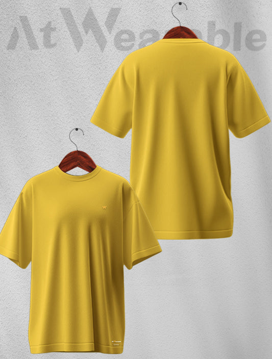Yellow Unisex Oversized Solid T-shirt