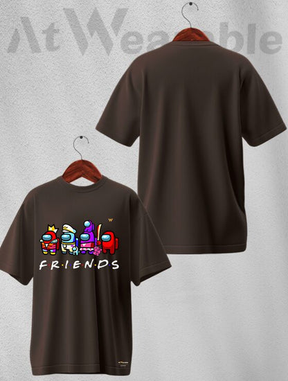 Friends Anime Graphic Printed Unisex Oversized T-shirt