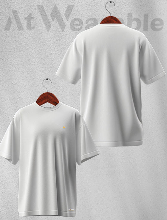 White Unisex Oversized Solid T-shirt