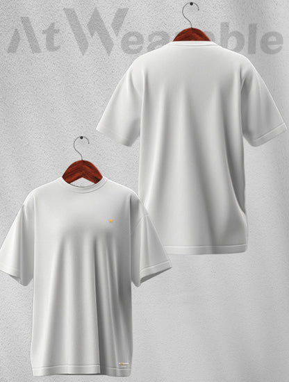 White Unisex Oversized Solid T-shirt