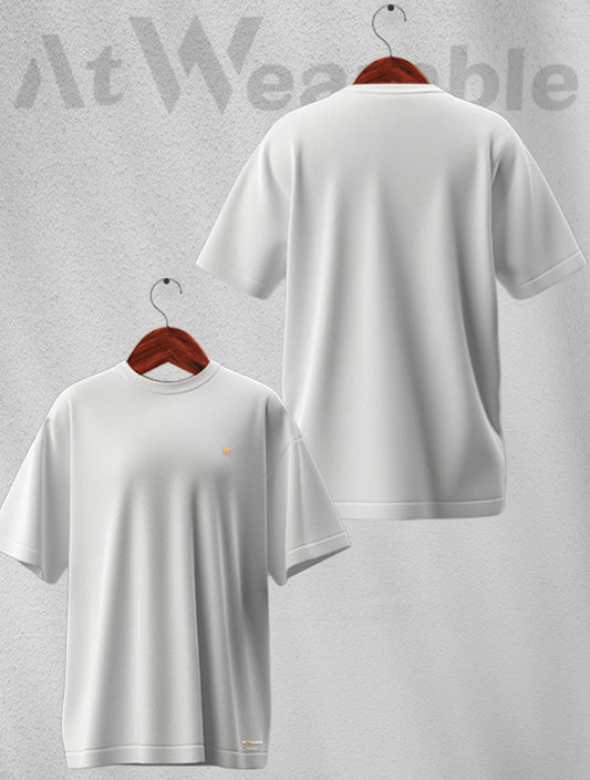 White Unisex Oversized Solid T-shirt