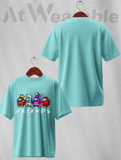 Friends Anime Graphic Printed Unisex Oversized T-shirt