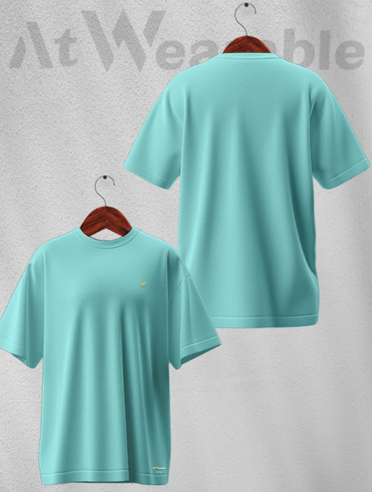 Bubblegum Blue Unisex Oversized Solid T-shirt