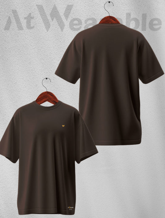 Coffee Unisex Oversized Solid T-shirt