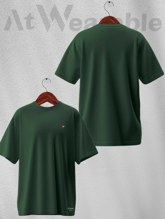Bottle Green Unisex Oversized Solid T-shirt