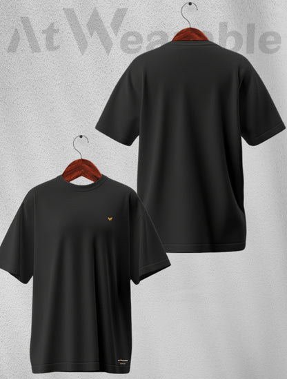 Black Unisex Oversized Solid T-shirt