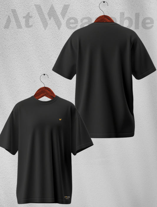 Black Unisex Oversized Solid T-shirt