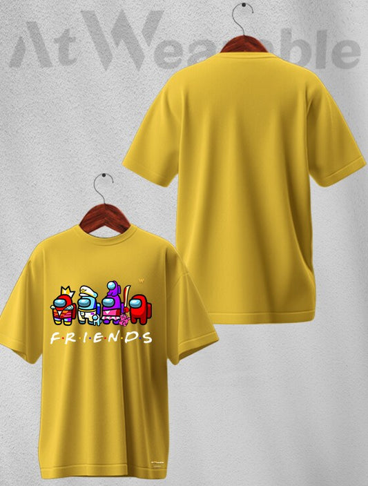 Friends Anime Graphic Printed Unisex Oversized T-shirt