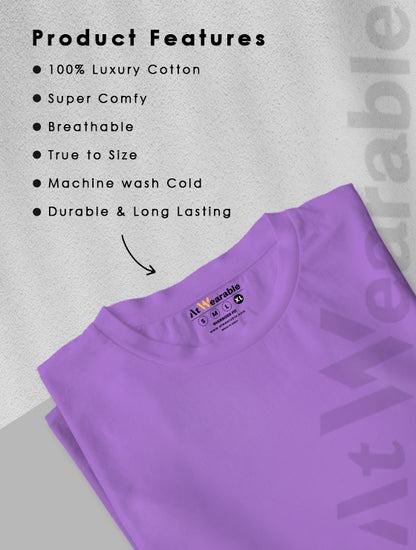 Lavender Unisex Oversized Solid T-shirt