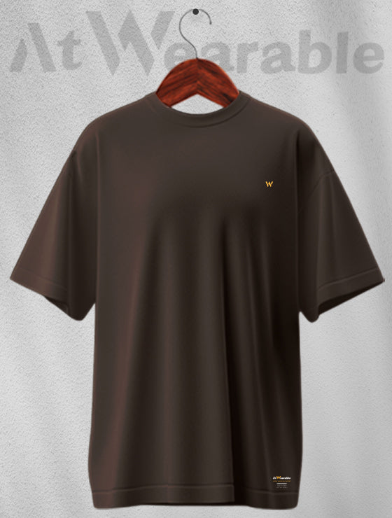 Coffee Unisex Oversized Solid T-shirt
