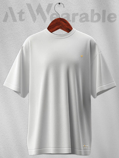 White Unisex Oversized Solid T-shirt