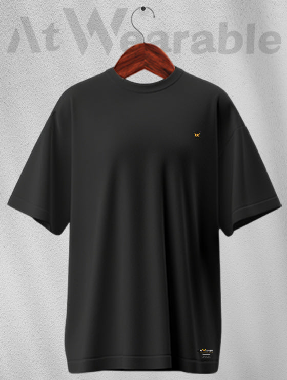 Black Unisex Oversized Solid T-shirt