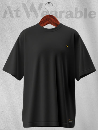 Black Unisex Oversized Solid T-shirt