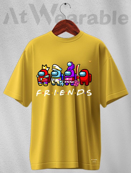 Friends Anime Graphic Printed Unisex Oversized T-shirt