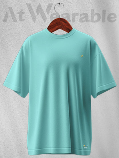 Bubblegum Blue Unisex Oversized Solid T-shirt