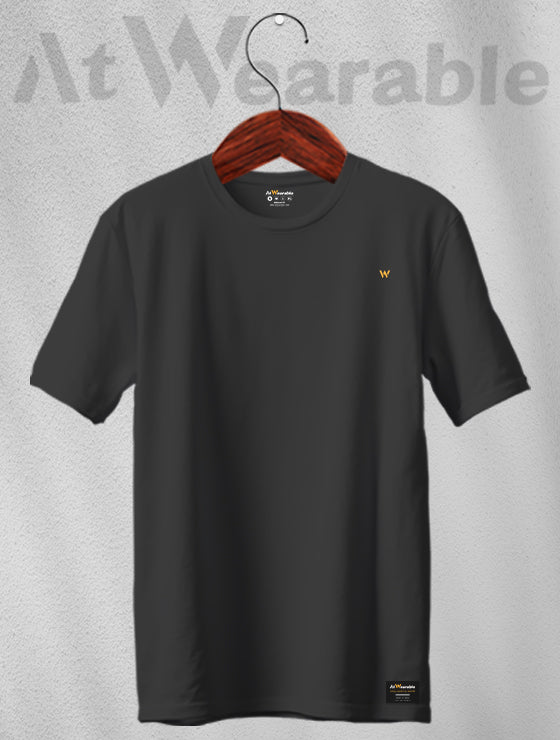 Black Unisex Regular Solid T-shirt