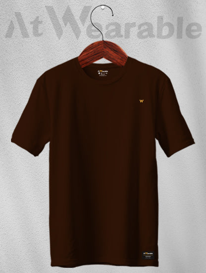 Coffee Unisex Regular Solid T-shirt