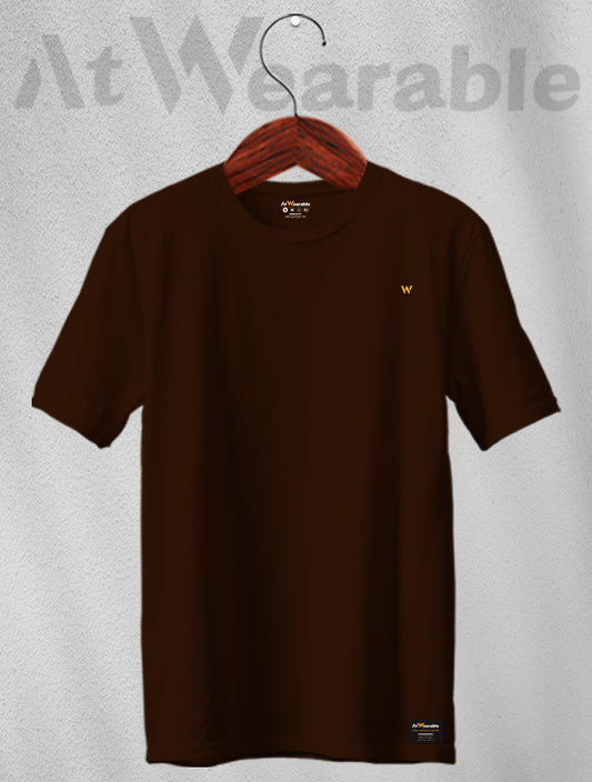 Coffee Unisex Regular Solid T-shirt