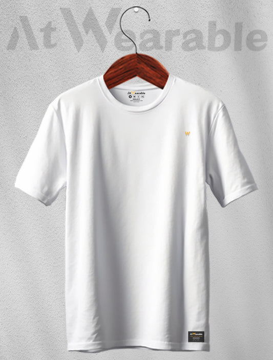 White Unisex Regular Solid T-shirt